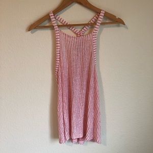 Splendid orange and white vertical stripe tank top